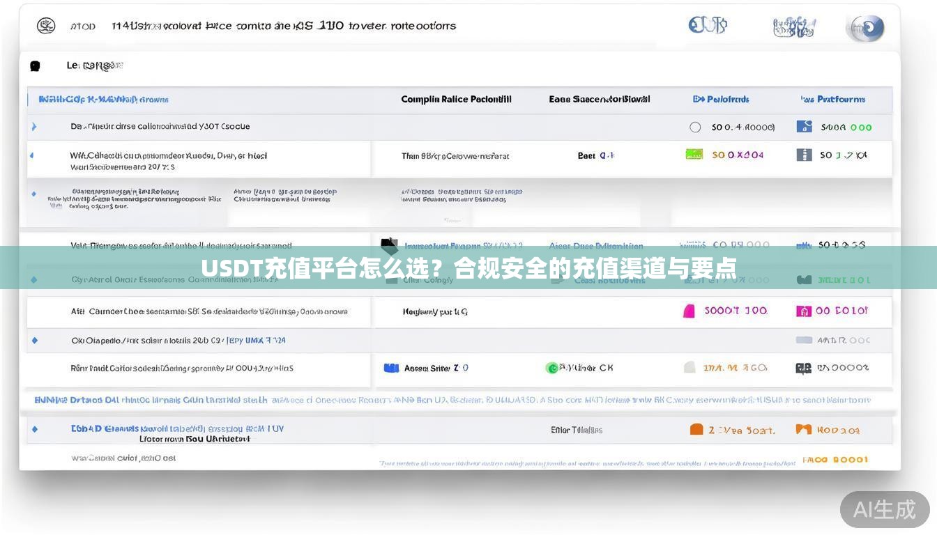 USDT充值平台怎么选？合规安全的充值渠道与要点